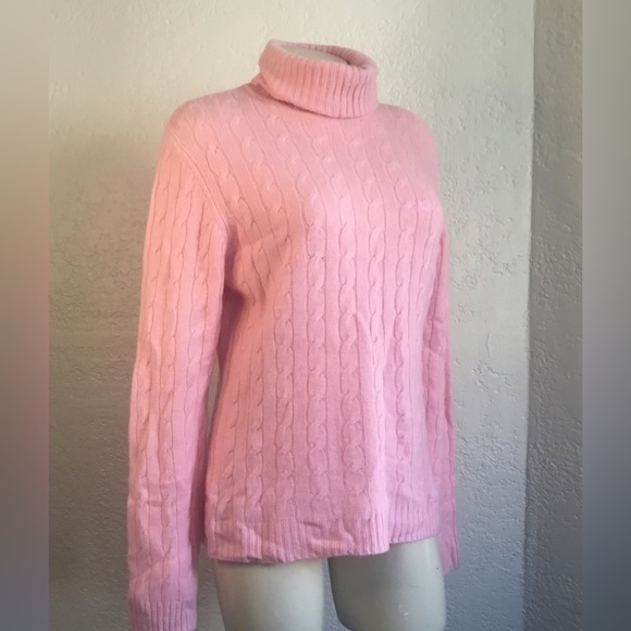 Lilly Pulitzer Sweaters - Lilly Pulitzer 100%cashmere Barbie rose pink cable knit sweater/ turtleneck. Med